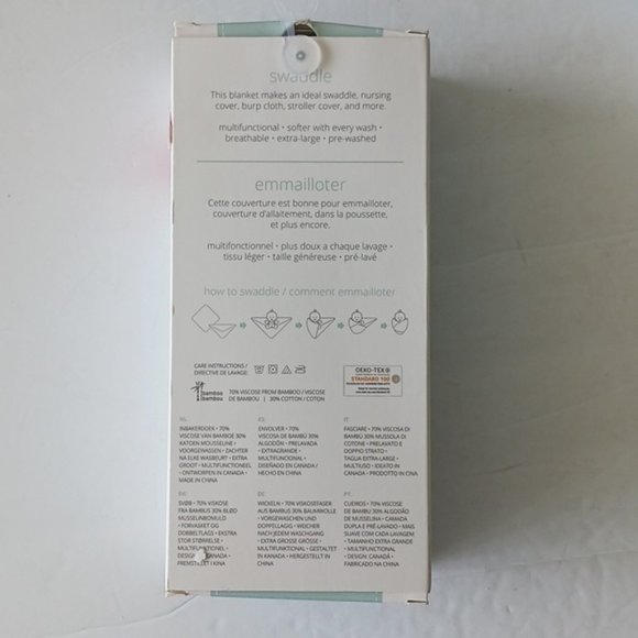 Lulujo Deluxe Muslin Swaddle Blanket Green Floral 47"x 47" - Picture 6 of 8